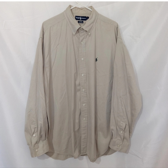 Ralph Lauren Other - Vintage Ralph Lauren Button Up Shirt Mens XXL Khaki Blaire Pony 90s Preppy